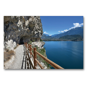 Premium Textil-Leinwand 90 x 60 cm Quer-Format Alte Ponalestraße bei Riva del Garda | Wandbild, HD-Bild auf Keilrahmen, Fertigbild auf hochwertigem Vlies, Leinwanddruck von SusaZoom