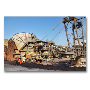 Premium Textil-Leinwand 90 x 60 cm Quer-Format An der Abraumkante von Bagger 284 | Wandbild, HD-Bild auf Keilrahmen, Fertigbild auf hochwertigem Vlies, Leinwanddruck von DannyTchi