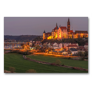 Premium Textil-Leinwand 90 x 60 cm Quer-Format An der Bennokanzel mit Blick auf den Dom zu Meißen | Wandbild, HD-Bild auf Keilrahmen, Fertigbild auf hochwertigem Vlies, Leinwanddruck von Norbert Jentzsch