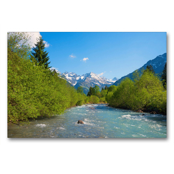 Premium Textil-Leinwand 90 x 60 cm Quer-Format An der Stillach | Wandbild, HD-Bild auf Keilrahmen, Fertigbild auf hochwertigem Vlies, Leinwanddruck von SusaZoom