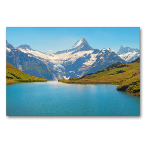 Premium Textil-Leinwand 90 x 60 cm Quer-Format Bachalpsee in den Schweizer Alpen | Wandbild, HD-Bild auf Keilrahmen, Fertigbild auf hochwertigem Vlies, Leinwanddruck von SusaZoom