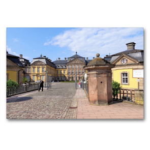 Premium Textil-Leinwand 90 x 60 cm Quer-Format Barockschloss Bad Arolsen | Wandbild, HD-Bild auf Keilrahmen, Fertigbild auf hochwertigem Vlies, Leinwanddruck von Margarete Brunhilde Kesting