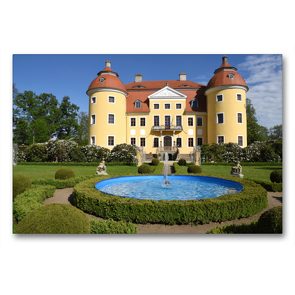 Premium Textil-Leinwand 90 x 60 cm Quer-Format Barockschloss Milkel | Wandbild, HD-Bild auf Keilrahmen, Fertigbild auf hochwertigem Vlies, Leinwanddruck von Pia Thauwald