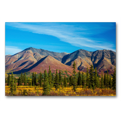 Premium Textil-Leinwand 90 x 60 cm Quer-Format Berge in leuchtenden Farben | Wandbild, HD-Bild auf Keilrahmen, Fertigbild auf hochwertigem Vlies, Leinwanddruck von Sabine Jost