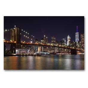 Premium Textil-Leinwand 90 x 60 cm Quer-Format Big City Lights – Metropolen im Lichterglanz | Wandbild, HD-Bild auf Keilrahmen, Fertigbild auf hochwertigem Vlies, Leinwanddruck von Peter Härlein