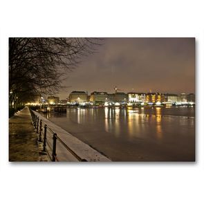 Premium Textil-Leinwand 90 x 60 cm Quer-Format Binnenalster | Wandbild, HD-Bild auf Keilrahmen, Fertigbild auf hochwertigem Vlies, Leinwanddruck von Norbert J. Sülzner / NJS-Photographie