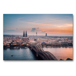 Premium Textil-Leinwand 90 x 60 cm Quer-Format Blick auf den Kölner Dom | Wandbild, HD-Bild auf Keilrahmen, Fertigbild auf hochwertigem Vlies, Leinwanddruck von Alexander Gründel