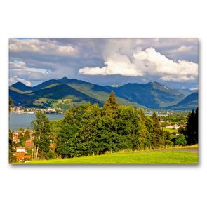 Premium Textil-Leinwand 90 x 60 cm Quer-Format Blick auf den Tegernsee | Wandbild, HD-Bild auf Keilrahmen, Fertigbild auf hochwertigem Vlies, Leinwanddruck von Ralf Wittstock