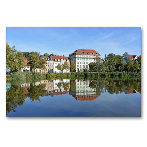 Premium Textil-Leinwand 90 x 60 cm Quer-Format Blick über den Großen Teich in der alten Residenzstadt Altenburg | Wandbild, HD-Bild auf Keilrahmen, Fertigbild auf hochwertigem Vlies, Leinwanddruck von Ulrich Senff