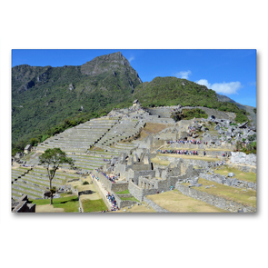 Premium Textil-Leinwand 90 x 60 cm Quer-Format Blick über die berühmte Inkastadt Machu Picchu, eines der sieben Neuen Weltwunder | Wandbild, HD-Bild auf Keilrahmen, Fertigbild auf hochwertigem Vlies, Leinwanddruck von N N