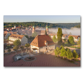 Premium Textil-Leinwand 90 x 60 cm Quer-Format Blick vom Rathausturm | Wandbild, HD-Bild auf Keilrahmen, Fertigbild auf hochwertigem Vlies, Leinwanddruck von Heike Butschkus