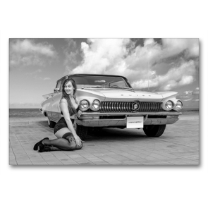 Premium Textil-Leinwand 90 x 60 cm Quer-Format Buick Invicta Bj 1960 | Wandbild, HD-Bild auf Keilrahmen, Fertigbild auf hochwertigem Vlies, Leinwanddruck von Detlef Kolbe Dex-Photography