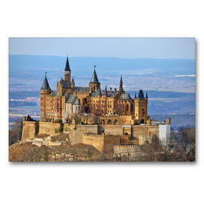 Premium Textil-Leinwand 90 x 60 cm Quer-Format Burg Hohenzoller vom Zellerhorn | Wandbild, HD-Bild auf Keilrahmen, Fertigbild auf hochwertigem Vlies, Leinwanddruck von Günther Geiger