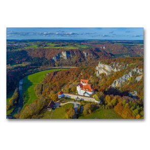 Premium Textil-Leinwand 90 x 60 cm Quer-Format Burg Wildenstein über dem Oberen Donautal | Wandbild, HD-Bild auf Keilrahmen, Fertigbild auf hochwertigem Vlies, Leinwanddruck von Andreas Beck