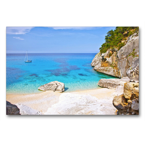 Premium Textil-Leinwand 90 x 60 cm Quer-Format Cala Goloritze am Golfo di Orosei | Wandbild, HD-Bild auf Keilrahmen, Fertigbild auf hochwertigem Vlies, Leinwanddruck von Hanna Wagner