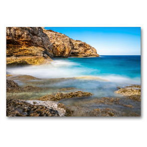 Premium Textil-Leinwand 90 x 60 cm Quer-Format Cala Magrana Bucht | Wandbild, HD-Bild auf Keilrahmen, Fertigbild auf hochwertigem Vlies, Leinwanddruck von Marc Alexander Kunze