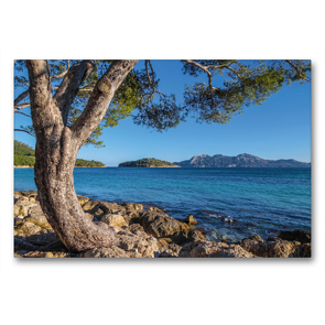 Premium Textil-Leinwand 90 x 60 cm Quer-Format Cala Pi de la Posada am Cap Formentor auf Mallorca | Wandbild, HD-Bild auf Keilrahmen, Fertigbild auf hochwertigem Vlies, Leinwanddruck von Christian Müringer