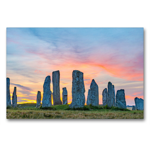 Premium Textil-Leinwand 90 x 60 cm Quer-Format Callanish Stones, Isle of Lewis, Äussere Hebriden, Schottland | Wandbild, HD-Bild auf Keilrahmen, Fertigbild auf hochwertigem Vlies, Leinwanddruck von Harald Schnitzler