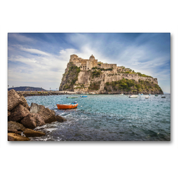 Premium Textil-Leinwand 90 x 60 cm Quer-Format Castello Aragonese auf Ischia, Italien | Wandbild, HD-Bild auf Keilrahmen, Fertigbild auf hochwertigem Vlies, Leinwanddruck von Christian Müringer