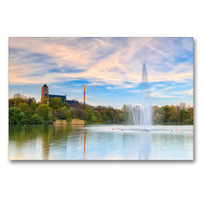 Premium Textil-Leinwand 90 x 60 cm Quer-Format Chemnitz – Stadt und Natur | Wandbild, HD-Bild auf Keilrahmen, Fertigbild auf hochwertigem Vlies, Leinwanddruck von Daniela Beyer (Moqui(