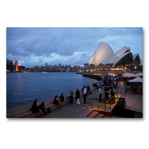 Premium Textil-Leinwand 90 x 60 cm Quer-Format Circular Quay und Opera Bar in Sydney | Wandbild, HD-Bild auf Keilrahmen, Fertigbild auf hochwertigem Vlies, Leinwanddruck von Peter Schickert