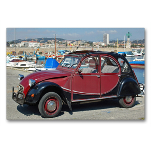 Premium Textil-Leinwand 90 x 60 cm Quer-Format Citroen 2 CV (Ente) in Suedfrankreich | Wandbild, HD-Bild auf Keilrahmen, Fertigbild auf hochwertigem Vlies, Leinwanddruck von (c) 2019 by Atlantismedia