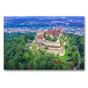 Premium Textil-Leinwand 90 x 60 cm Quer-Format Coburger Burgen und Schlösser aus der Luft | Wandbild, HD-Bild auf Keilrahmen, Fertigbild auf hochwertigem Vlies, Leinwanddruck von Val Thoermer