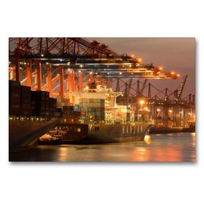 Premium Textil-Leinwand 90 x 60 cm Quer-Format Containerschiff | Wandbild, HD-Bild auf Keilrahmen, Fertigbild auf hochwertigem Vlies, Leinwanddruck von Norbert J. Sülzner / NJS-Photographie