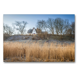 Premium Textil-Leinwand 90 x 60 cm Quer-Format Deichhaus auf Sylt | Wandbild, HD-Bild auf Keilrahmen, Fertigbild auf hochwertigem Vlies, Leinwanddruck von Christian Müringer