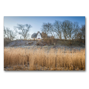 Premium Textil-Leinwand 90 x 60 cm Quer-Format Deichhaus auf Sylt | Wandbild, HD-Bild auf Keilrahmen, Fertigbild auf hochwertigem Vlies, Leinwanddruck von Christian Müringer