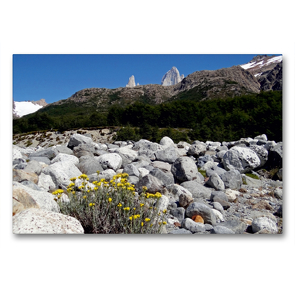 Premium Textil-Leinwand 90 x 60 cm Quer-Format Der Granitberg Fitz Roy | Wandbild, HD-Bild auf Keilrahmen, Fertigbild auf hochwertigem Vlies, Leinwanddruck von Flori0