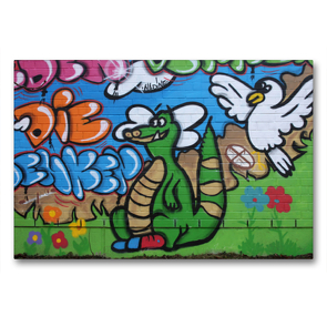 Premium Textil-Leinwand 90 x 60 cm Quer-Format Der kleine Drachen | Wandbild, HD-Bild auf Keilrahmen, Fertigbild auf hochwertigem Vlies, Leinwanddruck von SchnelleWelten