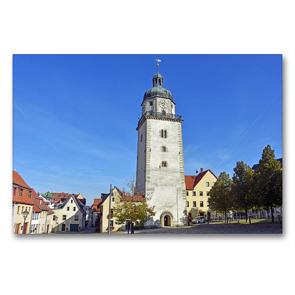 Premium Textil-Leinwand 90 x 60 cm Quer-Format Der mittelalterliche Nikolaikirchhof mit dem aus dem 12. Jahrhundert stammenden Nikolaiturm | Wandbild, HD-Bild auf Keilrahmen, Fertigbild auf hochwertigem Vlies, Leinwanddruck von Ulrich Senff