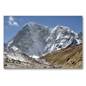 Premium Textil-Leinwand 90 x 60 cm Quer-Format Der Taboche (6502 m) zwischen Dughla und Lobuche auf 4900 m Höhe | Wandbild, HD-Bild auf Keilrahmen, Fertigbild auf hochwertigem Vlies, Leinwanddruck von Ulrich Senff