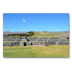 Premium Textil-Leinwand 90 x 60 cm Quer-Format Die riesige Inka-Festung Sacsayhuaman wurde oberhalb von Cusco angelegt | Wandbild, HD-Bild auf Keilrahmen, Fertigbild auf hochwertigem Vlies, Leinwanddruck von N N