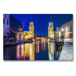 Premium Textil-Leinwand 90 x 60 cm Quer-Format Einfahrt in das Arsenale in Venedig | Wandbild, HD-Bild auf Keilrahmen, Fertigbild auf hochwertigem Vlies, Leinwanddruck von N N