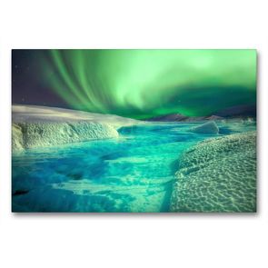 Premium Textil-Leinwand 90 x 60 cm Quer-Format Faszinierende Lichterscheinungen am Himmel – Polarlichter | Wandbild, HD-Bild auf Keilrahmen, Fertigbild auf hochwertigem Vlies, Leinwanddruck von Frank Gayde