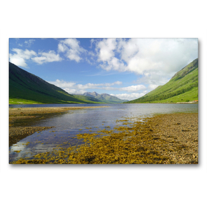 Premium Textil-Leinwand 90 x 60 cm Quer-Format Flussbett im Glen Etive | Wandbild, HD-Bild auf Keilrahmen, Fertigbild auf hochwertigem Vlies, Leinwanddruck von Babett Paul – Babett’s Bildergalerie