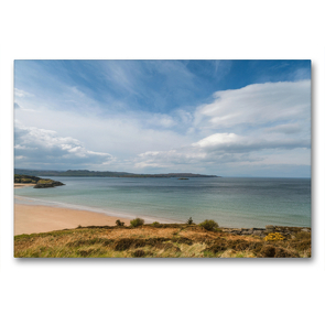 Premium Textil-Leinwand 90 x 60 cm Quer-Format Gairloch Beach | Wandbild, HD-Bild auf Keilrahmen, Fertigbild auf hochwertigem Vlies, Leinwanddruck von Heiko Eschrich