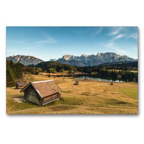 Premium Textil-Leinwand 90 x 60 cm Quer-Format Geroldsee Bayern | Wandbild, HD-Bild auf Keilrahmen, Fertigbild auf hochwertigem Vlies, Leinwanddruck von Bergpixel