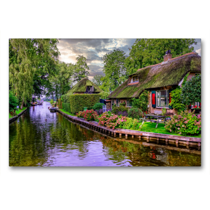 Premium Textil-Leinwand 90 x 60 cm Quer-Format Giethoorn | Wandbild, HD-Bild auf Keilrahmen, Fertigbild auf hochwertigem Vlies, Leinwanddruck von Peter Roder