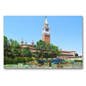 Premium Textil-Leinwand 90 x 60 cm Quer-Format Glockenturm San Giorgio Maggiore in Venedig, Italien | Wandbild, HD-Bild auf Keilrahmen, Fertigbild auf hochwertigem Vlies, Leinwanddruck von Marion Meyer © Stimmungsbilder1