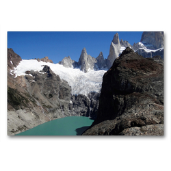 Premium Textil-Leinwand 90 x 60 cm Quer-Format Granitberg Fitz Roy/Argentinisch-chilenische Anden | Wandbild, HD-Bild auf Keilrahmen, Fertigbild auf hochwertigem Vlies, Leinwanddruck von Flori0