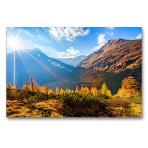 Premium Textil-Leinwand 90 x 60 cm Quer-Format Herbststimmung am Schöneck | Wandbild, HD-Bild auf Keilrahmen, Fertigbild auf hochwertigem Vlies, Leinwanddruck von Christa Kramer