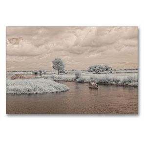 Premium Textil-Leinwand 90 x 60 cm Quer-Format Hitzacker als Infrarot-Fotografie | Wandbild, HD-Bild auf Keilrahmen, Fertigbild auf hochwertigem Vlies, Leinwanddruck von Heike Langenkamp