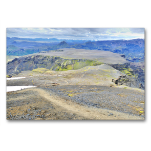 Premium Textil-Leinwand 90 x 60 cm Quer-Format Hochplateau vor zerklüfteter Landschaft | Wandbild, HD-Bild auf Keilrahmen, Fertigbild auf hochwertigem Vlies, Leinwanddruck von Travelina