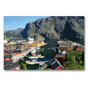 Premium Textil-Leinwand 90 x 60 cm Quer-Format Im hohen Norden Norwegens Die Lofoten | Wandbild, HD-Bild auf Keilrahmen, Fertigbild auf hochwertigem Vlies, Leinwanddruck von Liane Rönsch