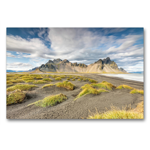 Premium Textil-Leinwand 90 x 60 cm Quer-Format Island – Vestrahorn | Wandbild, HD-Bild auf Keilrahmen, Fertigbild auf hochwertigem Vlies, Leinwanddruck von Martin Möller