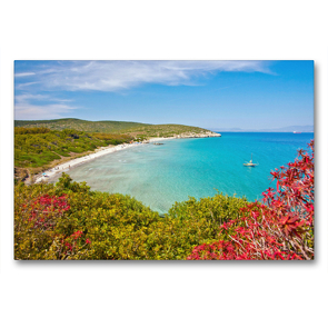 Premium Textil-Leinwand 90 x 60 cm Quer-Format Isola di Sant’Antioco, Cala Coaquaddus | Wandbild, HD-Bild auf Keilrahmen, Fertigbild auf hochwertigem Vlies, Leinwanddruck von Hanna Wagner