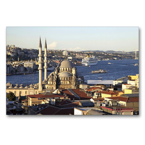Premium Textil-Leinwand 90 x 60 cm Quer-Format Istanbul – Süleymaniye-Moschee | Wandbild, HD-Bild auf Keilrahmen, Fertigbild auf hochwertigem Vlies, Leinwanddruck von Michael Herzog